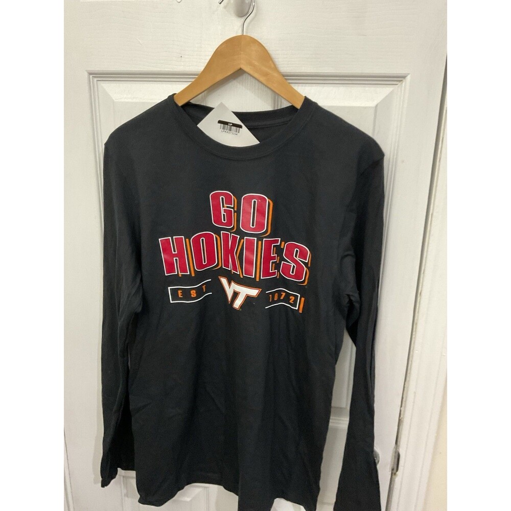 Virginia Tech Hokies Long Sleeve T-Shirt Black Adult Medium NCAA VT Tee NWT